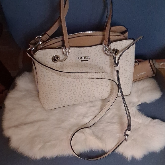 GUESS Beige and Brown Satchel - Picture 1 of 5